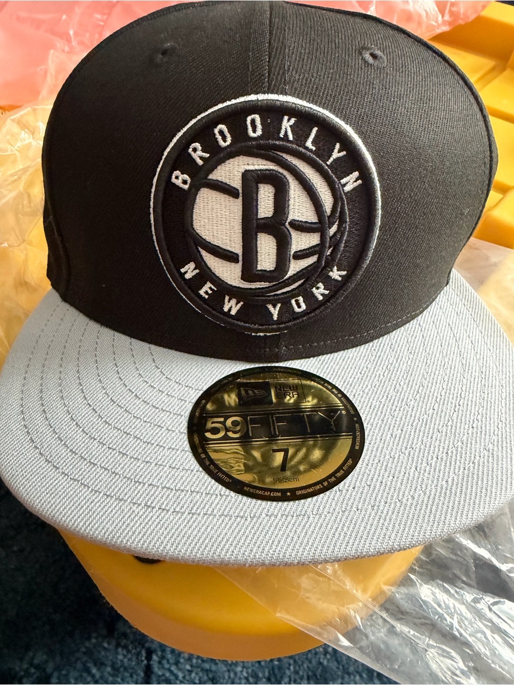 Brooklyn New York Black & Gray Fitted  Hat